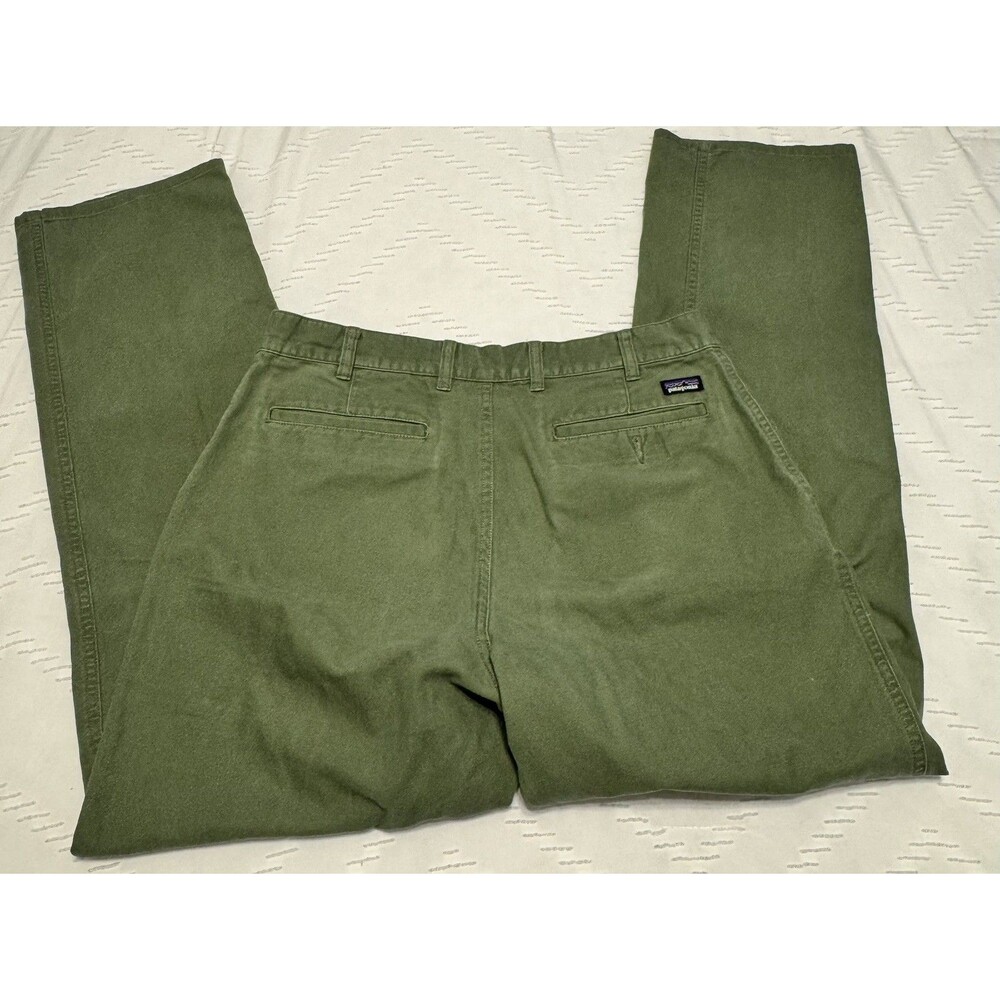 Patagonia Duck Pants Mens 33 Green Canvas Straight Organic Cotton Outdoor Hiking - Picture 6 of 10